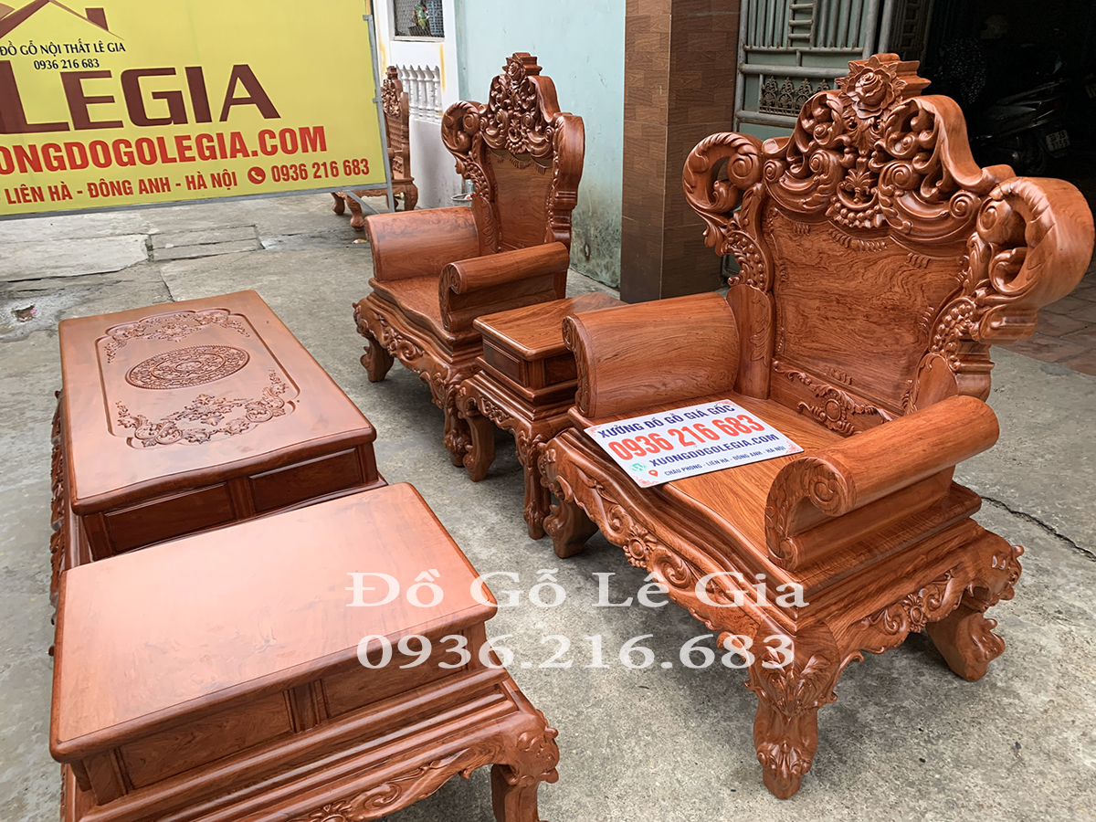 Bộ hoàng gia V4 6 món gỗ hương đá 11