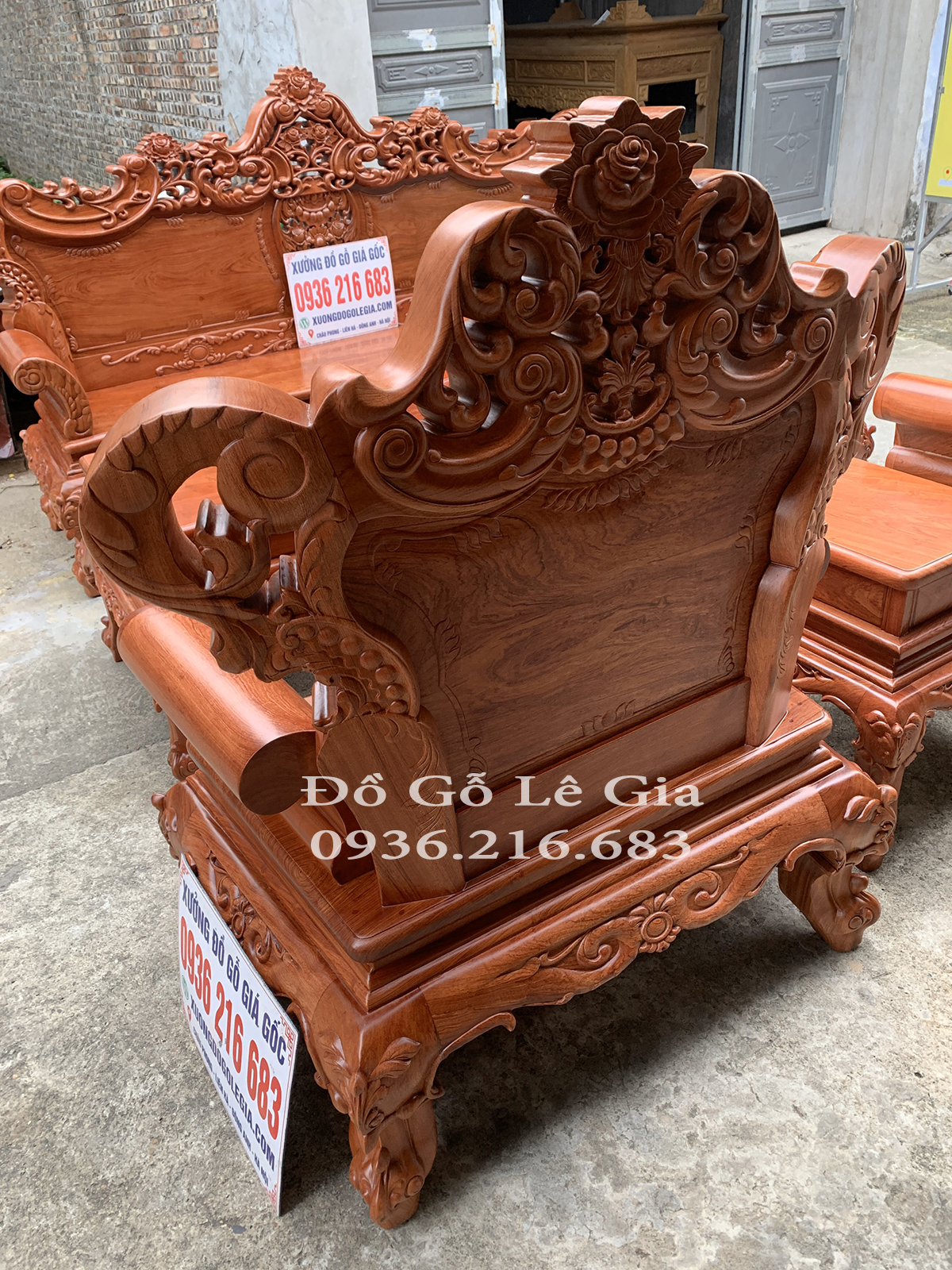 Bộ hoàng gia V4 6 món gỗ hương đá 14