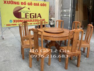 Bộ bàn ăn tròn 8 ghế chữ thọ Bộ bàn ăn tròn 8 ghế chữ thọ 6