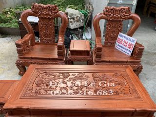 Bộ minh quốc voi chiến tay cột 12 gỗ hương đá Bộ minh quốc voi chiến tay cột 12 gỗ hương đá 6