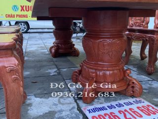 Bộ Bàn Ăn Nguyên Khối Gỗ Hương Đá Bộ Bàn Ăn Nguyên Khối Gỗ Hương Đá 9