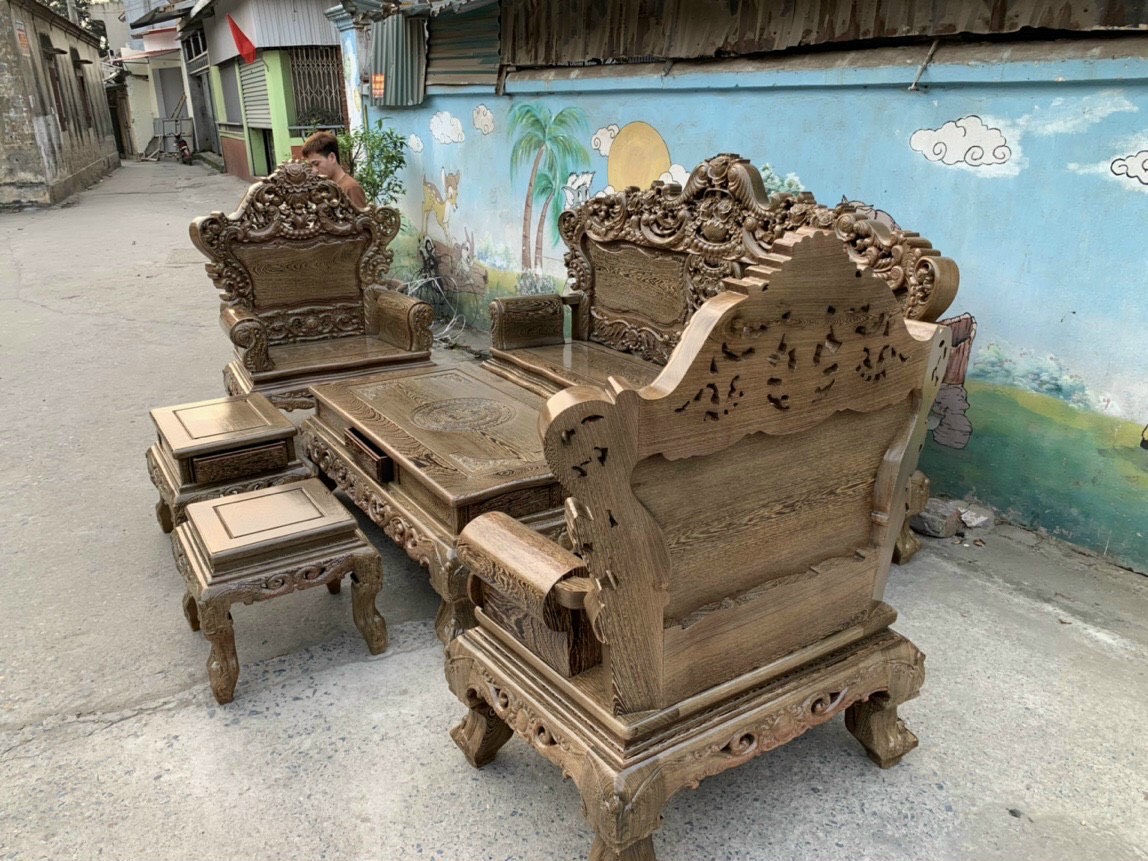 Bộ Hoàng Gia gỗ Mun đuôi Công siêu dày 10