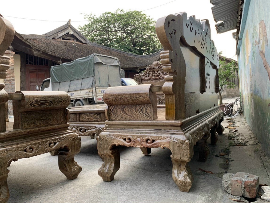 Bộ Hoàng Gia gỗ Mun đuôi Công siêu dày 13