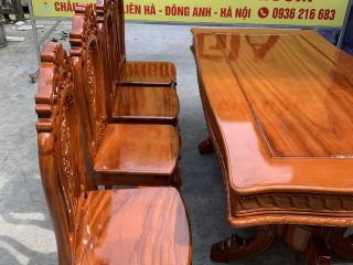 Bàn ăn gỗ Gõ đỏ 8 ghế và 01 bàn 90x180 Bàn ăn gỗ Gõ đỏ 8 ghế và 01 bàn 90x180 8