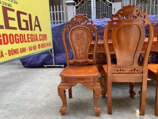 Bàn ăn gỗ Gõ đỏ 8 ghế và 01 bàn 90x180 Bàn ăn gỗ Gõ đỏ 8 ghế và 01 bàn 90x180 9
