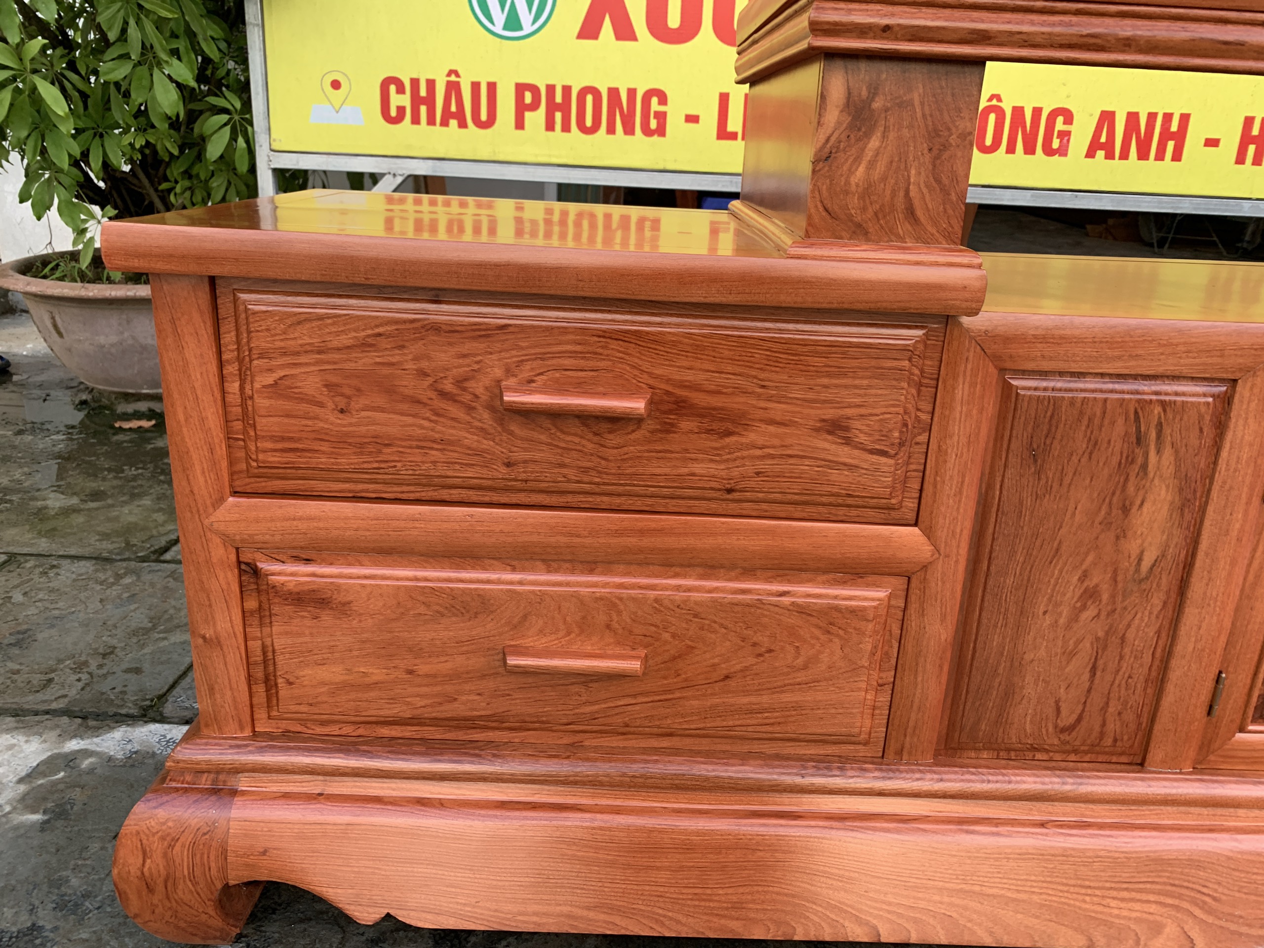 Kệ tivi Sofa dài 2m4 gỗ Hương đá 13