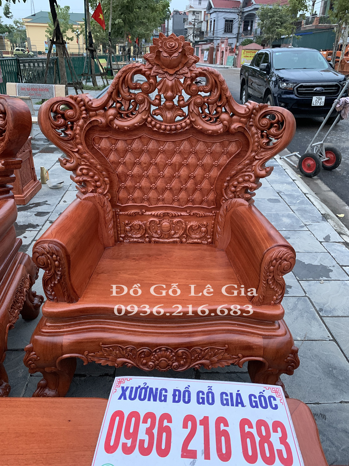 Bộ Hoàng Gia V5 Chân 16cm gỗ Hương đá ( Chú Phúc Nghệ An) 18