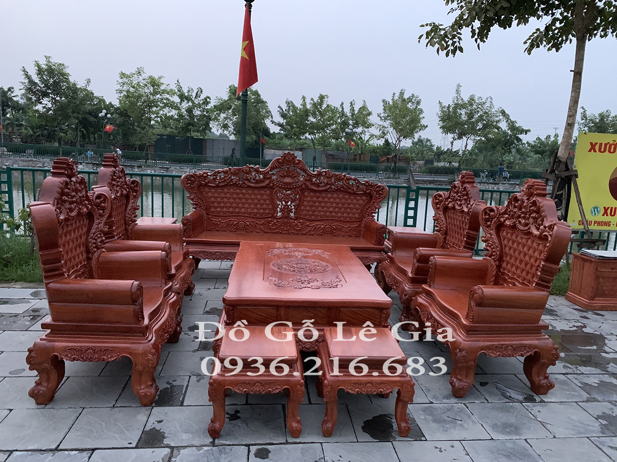 Bộ Hoàng Gia V5 Chân 16cm gỗ Hương đá ( Chú Phúc Nghệ An) 15