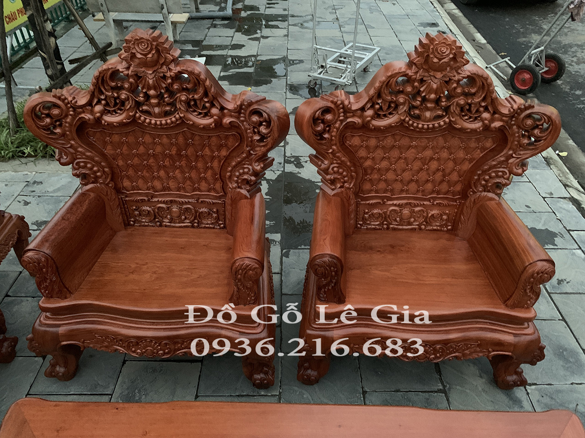 Bộ Hoàng Gia V5 Chân 16cm gỗ Hương đá ( Chú Phúc Nghệ An) 17