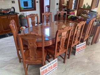 Bộ Bàn Ăn 8 ghế cây đàn bàn ván liền ( Chú Phúc Nghệ An) 9