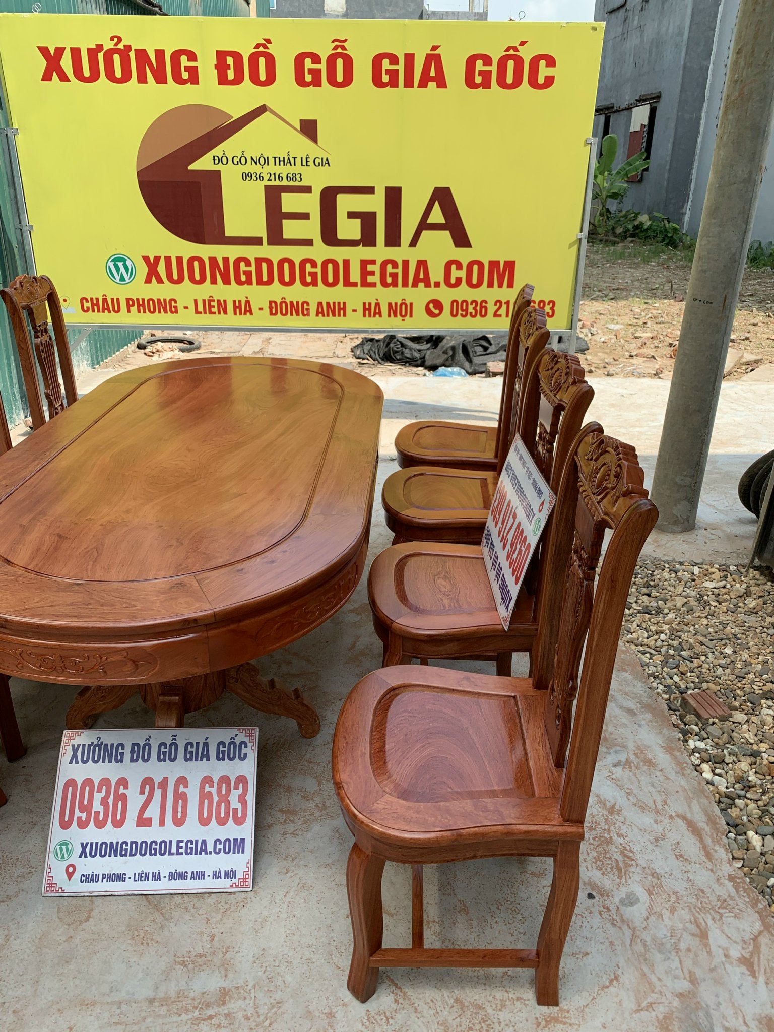 Bộ Bàn Ăn 8 ghế cây đàn bàn ván liền ( Chú Phúc Nghệ An) 17