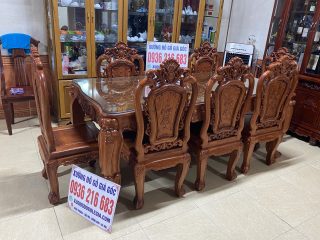 Bộ Bàn Ăn Louis Hoa Hồng 8 ghế ( A Hải - Nghệ An) Bộ Bàn Ăn Louis Hoa Hồng 8 ghế ( A Hải - Nghệ An) 7