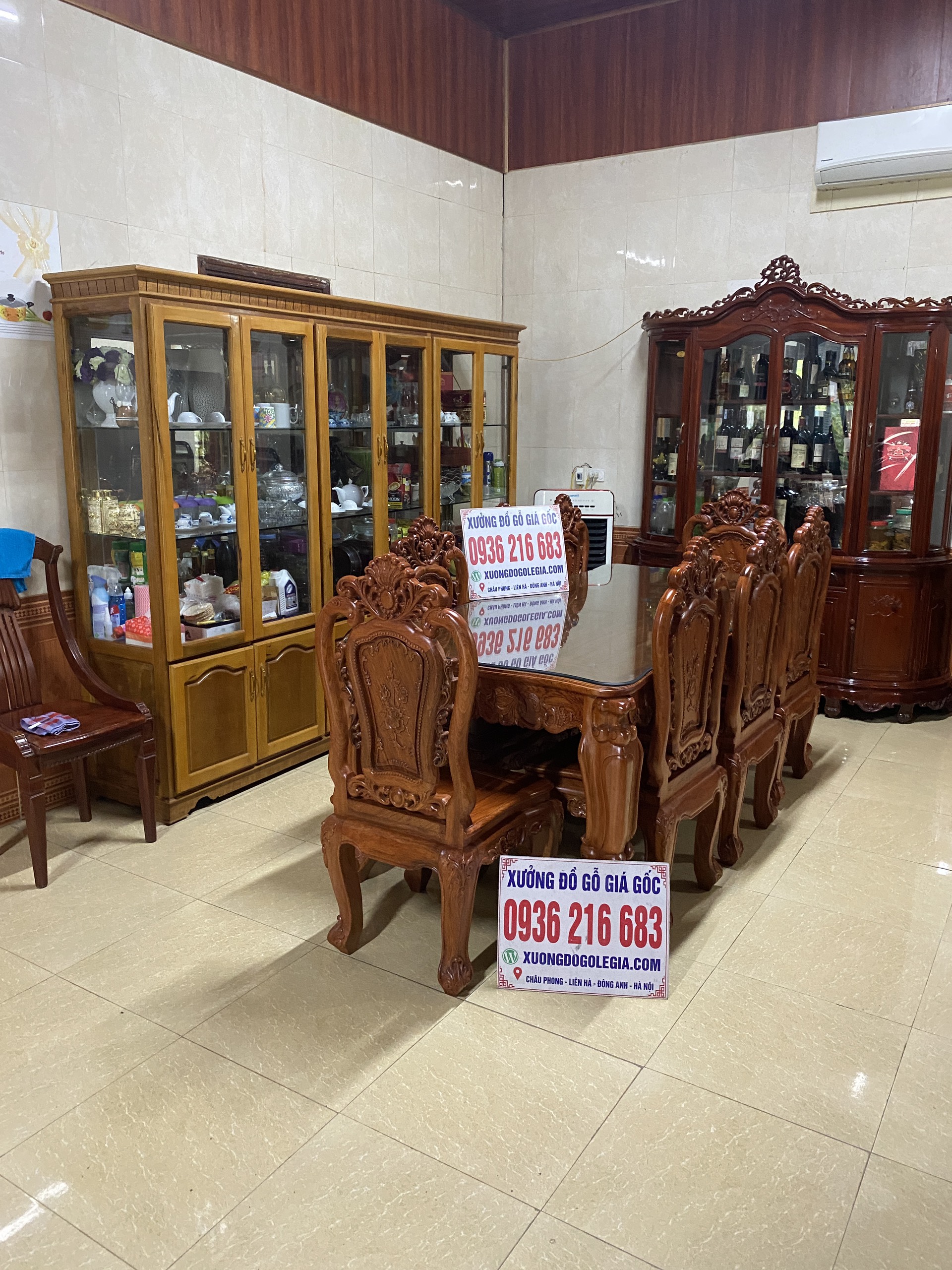 Bộ Bàn Ăn Louis Hoa Hồng 8 ghế ( A Hải - Nghệ An) Bộ Bàn Ăn Louis Hoa Hồng 8 ghế ( A Hải - Nghệ An) 12