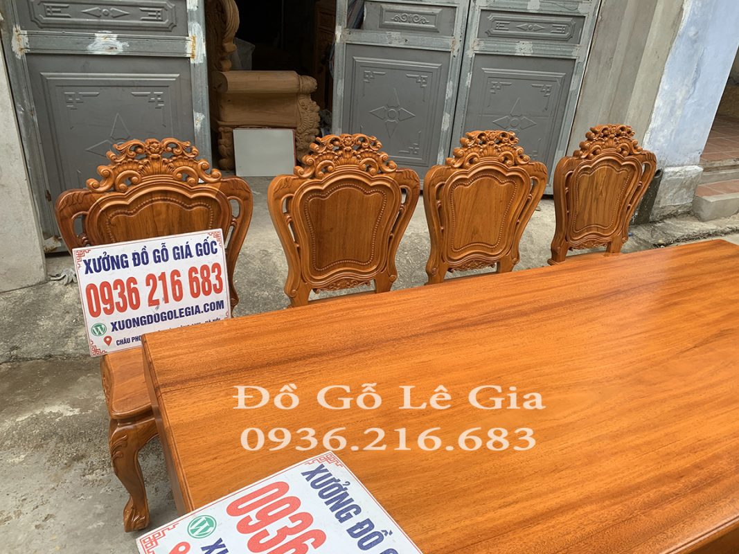 Bộ bàn ăn nguyên khối 8 ghế 1 bàn 15