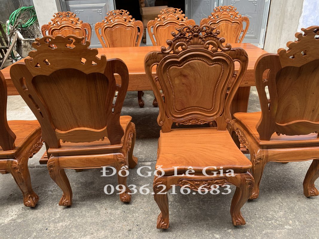 Bộ bàn ăn nguyên khối 8 ghế 1 bàn 23