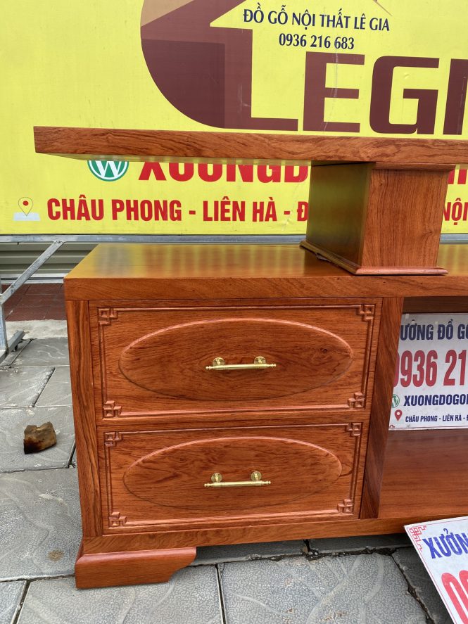 Kệ TiVi nguyên khối 2 tầng gỗ Hương ( A Tuấn - Quảng Ninh) 15