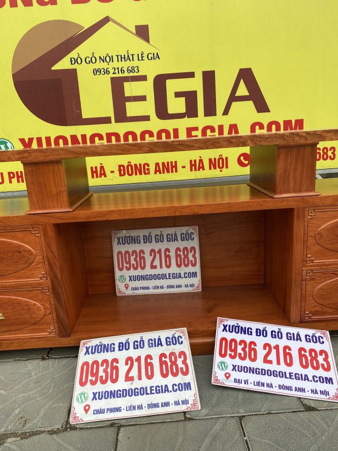 Kệ TiVi nguyên khối 2 tầng gỗ Hương ( A Tuấn - Quảng Ninh) 18