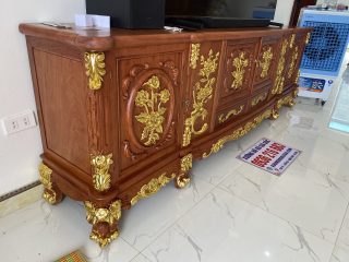 Kệ TiVi dát vàng mẫu Hoa Hồng gỗ Hương (A Mạnh - Lào Cai) Kệ TiVi dát vàng mẫu Hoa Hồng gỗ Hương (A Mạnh - Lào Cai) 10