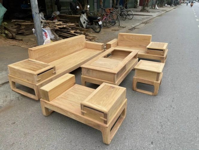 Sofa gỗ gõ đỏ tự nhiên cao cấp