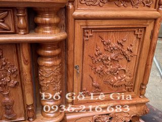 Kệ TiVi Cột Nho gỗ Hương 10