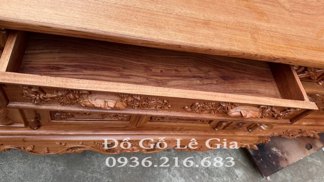 Kệ TiVi Cột Nho gỗ Hương 19