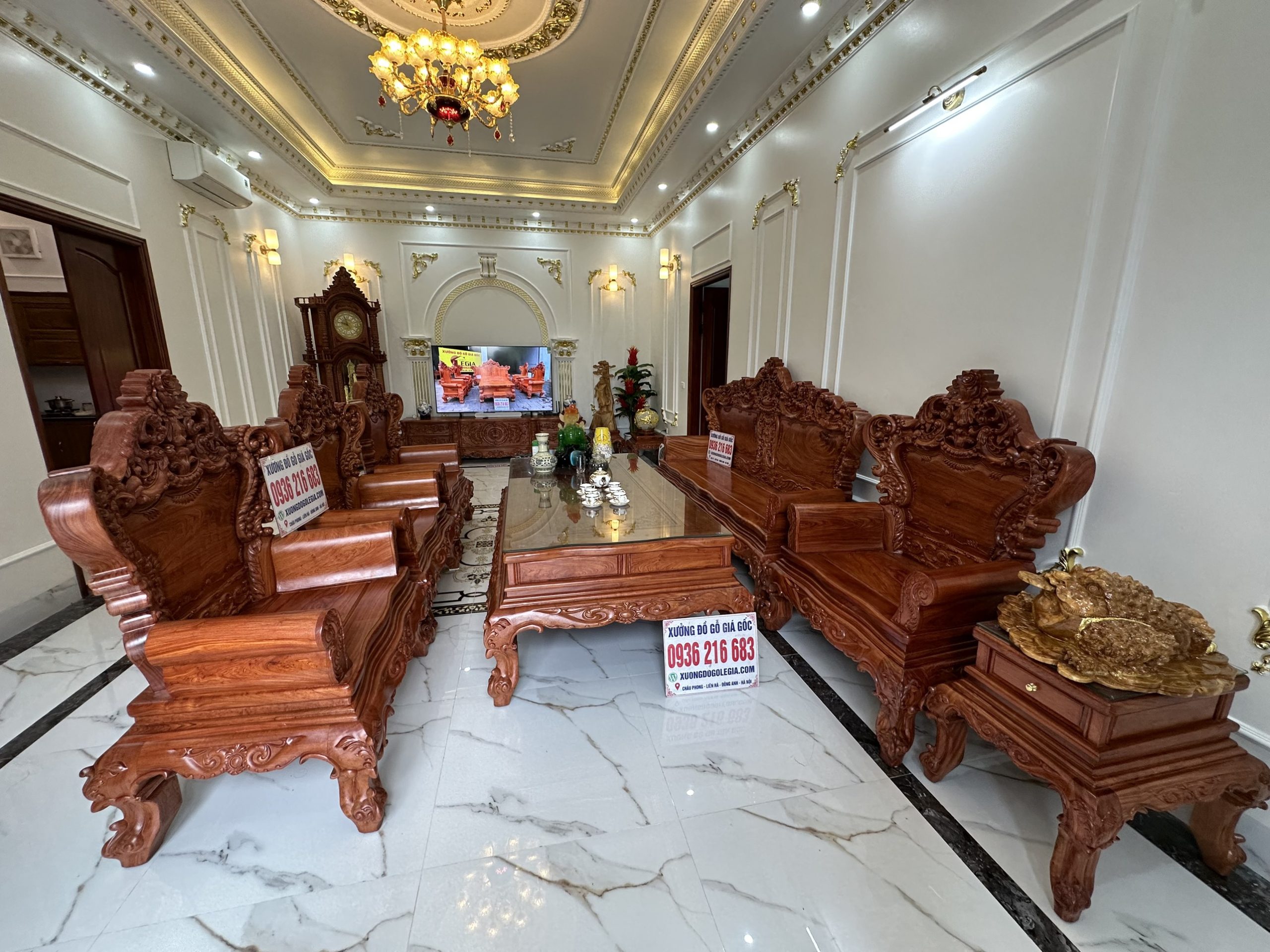 Bộ Hoàng Gia 10 món gỗ Hương (A Thắng - Bắc Giang) 17