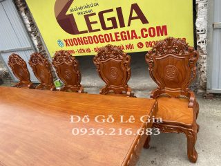 Bộ bàn ăn nguyên khối 10 nghế Louis 280cmx1m gỗ Gõ (A Hiếu - Hải Phòng) Bộ bàn ăn nguyên khối 10 nghế Louis 280cmx1m gỗ Gõ (A Hiếu - Hải Phòng) 10