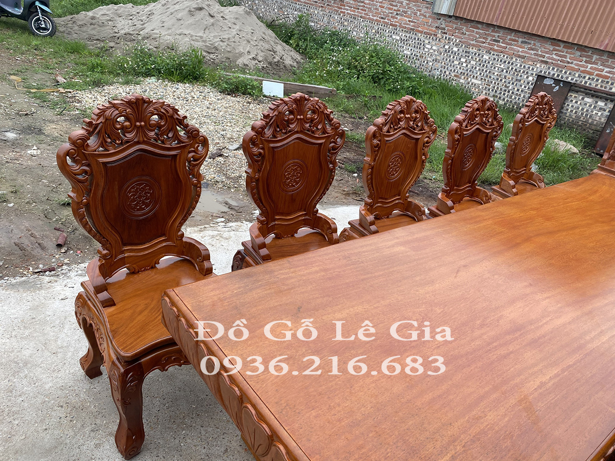 Bộ bàn ăn nguyên khối 10 nghế Louis 280cmx1m gỗ Gõ (A Hiếu - Hải Phòng) Bộ bàn ăn nguyên khối 10 nghế Louis 280cmx1m gỗ Gõ (A Hiếu - Hải Phòng) 25