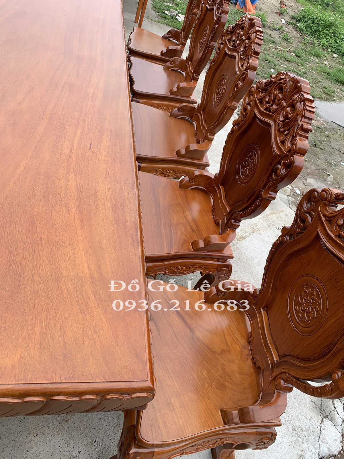 Bộ bàn ăn nguyên khối 10 nghế Louis 280cmx1m gỗ Gõ (A Hiếu - Hải Phòng) Bộ bàn ăn nguyên khối 10 nghế Louis 280cmx1m gỗ Gõ (A Hiếu - Hải Phòng) 23