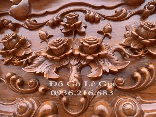 Giường Ngủ 1m8x2m Mẫu Hoàng Gia Hoa Hồng Gỗ Gõ Đỏ (Anh Định, Hải Dương) 10