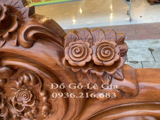 Giường Ngủ 1m8x2m Mẫu Hoàng Gia Hoa Hồng Gỗ Gõ Đỏ (Anh Định, Hải Dương) 12