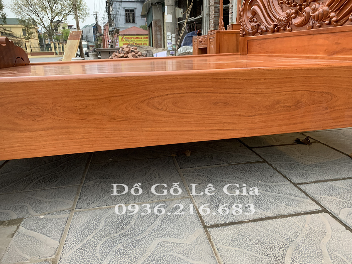 Giường Ngủ 1m8x2m Mẫu Hoàng Gia Hoa Hồng Gỗ Gõ Đỏ (Anh Định, Hải Dương) 26
