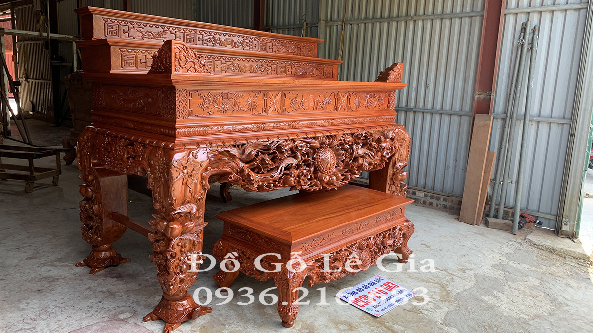 Sập thờ Mai Điểu chân 24 gỗ Hương đá ( Chú Xuân- Thanh Hóa) 23