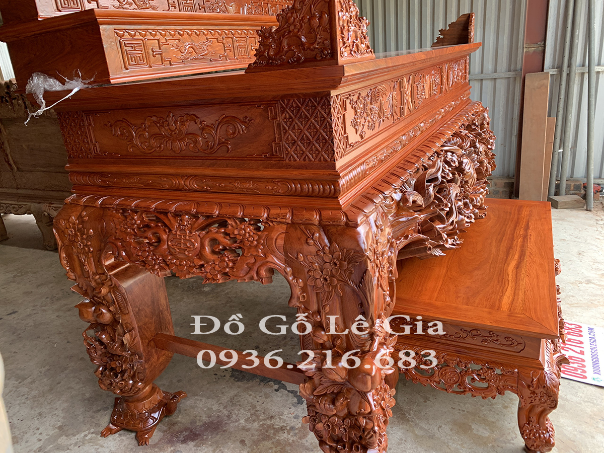 Sập thờ Mai Điểu chân 24 gỗ Hương đá ( Chú Xuân- Thanh Hóa) 30