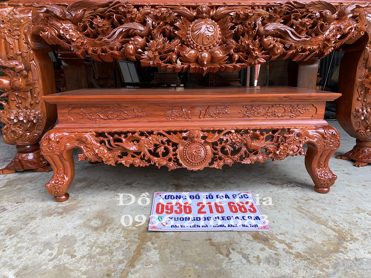 Sập thờ Mai Điểu chân 24 gỗ Hương đá ( Chú Xuân- Thanh Hóa) 28