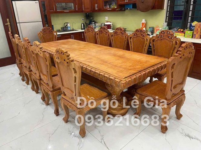 BÀN GHẾ HOÀNG GIA 12 GHẾ 1