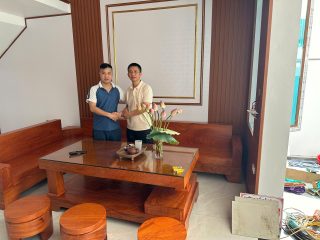 BỘ SOFA GÓC L NGUYÊN KHỐI GỖ HƯƠNG ĐÁ 10