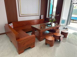 BỘ SOFA GÓC L NGUYÊN KHỐI GỖ HƯƠNG ĐÁ 16