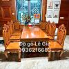 BỘ BÀN GHẾ ĂN NGUYÊN KHỐI GỖ GÕ ĐỎ