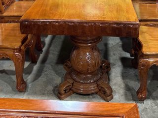 BỘ BÀN GHẾ ĂN NGUYÊN KHỐI GỖ GÕ ĐỎ BỘ BÀN GHẾ ĂN NGUYÊN KHỐI GỖ GÕ ĐỎ 12