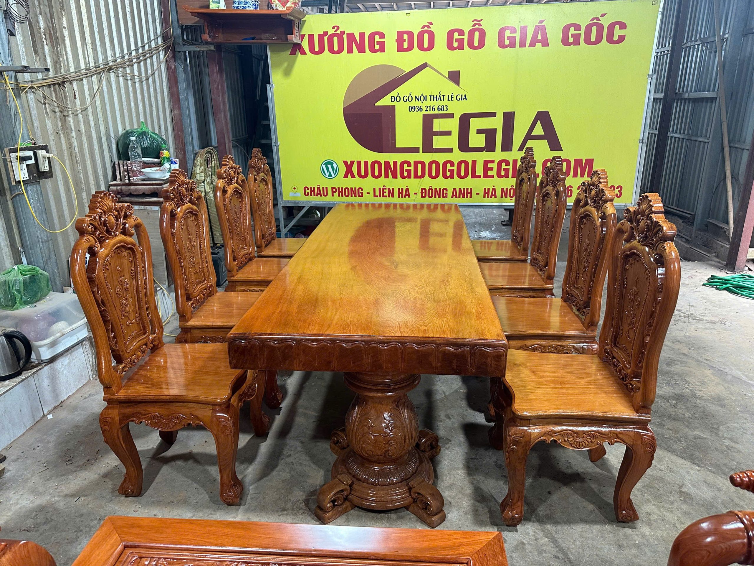 BỘ BÀN GHẾ ĂN NGUYÊN KHỐI GỖ GÕ ĐỎ BỘ BÀN GHẾ ĂN NGUYÊN KHỐI GỖ GÕ ĐỎ 16