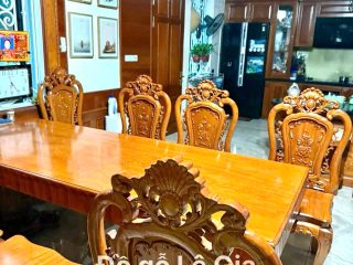 BỘ BÀN GHẾ ĂN NGUYÊN KHỐI GỖ GÕ ĐỎ BỘ BÀN GHẾ ĂN NGUYÊN KHỐI GỖ GÕ ĐỎ 11