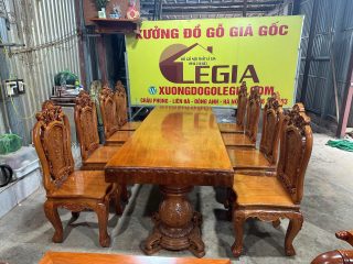 BỘ BÀN GHẾ ĂN NGUYÊN KHỐI GỖ GÕ ĐỎ BỘ BÀN GHẾ ĂN NGUYÊN KHỐI GỖ GÕ ĐỎ 15