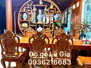 BỘ BÀN GHẾ ĂN NGUYÊN KHỐI GỖ GÕ ĐỎ BỘ BÀN GHẾ ĂN NGUYÊN KHỐI GỖ GÕ ĐỎ 9