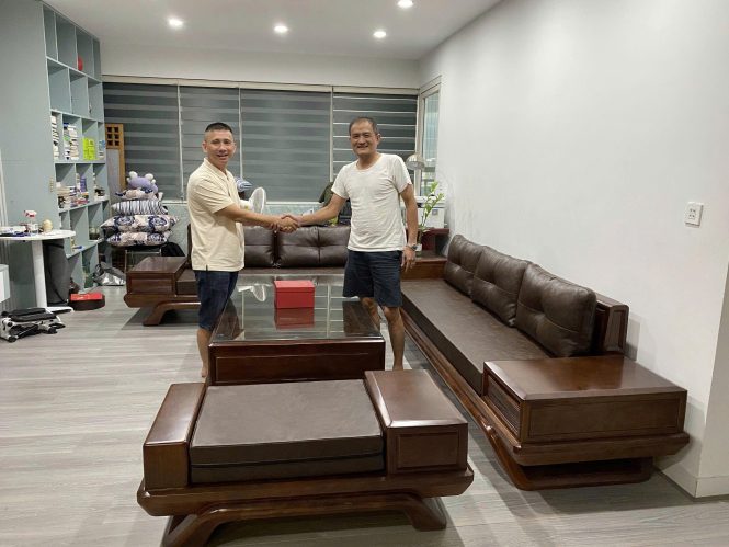 SOFA GÓC L GỖ HƯƠNG ĐÁ 1