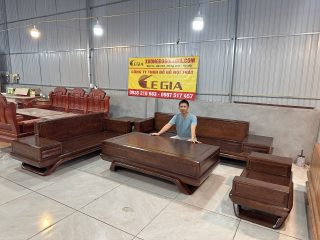 SOFA GÓC L GỖ HƯƠNG ĐÁ 13